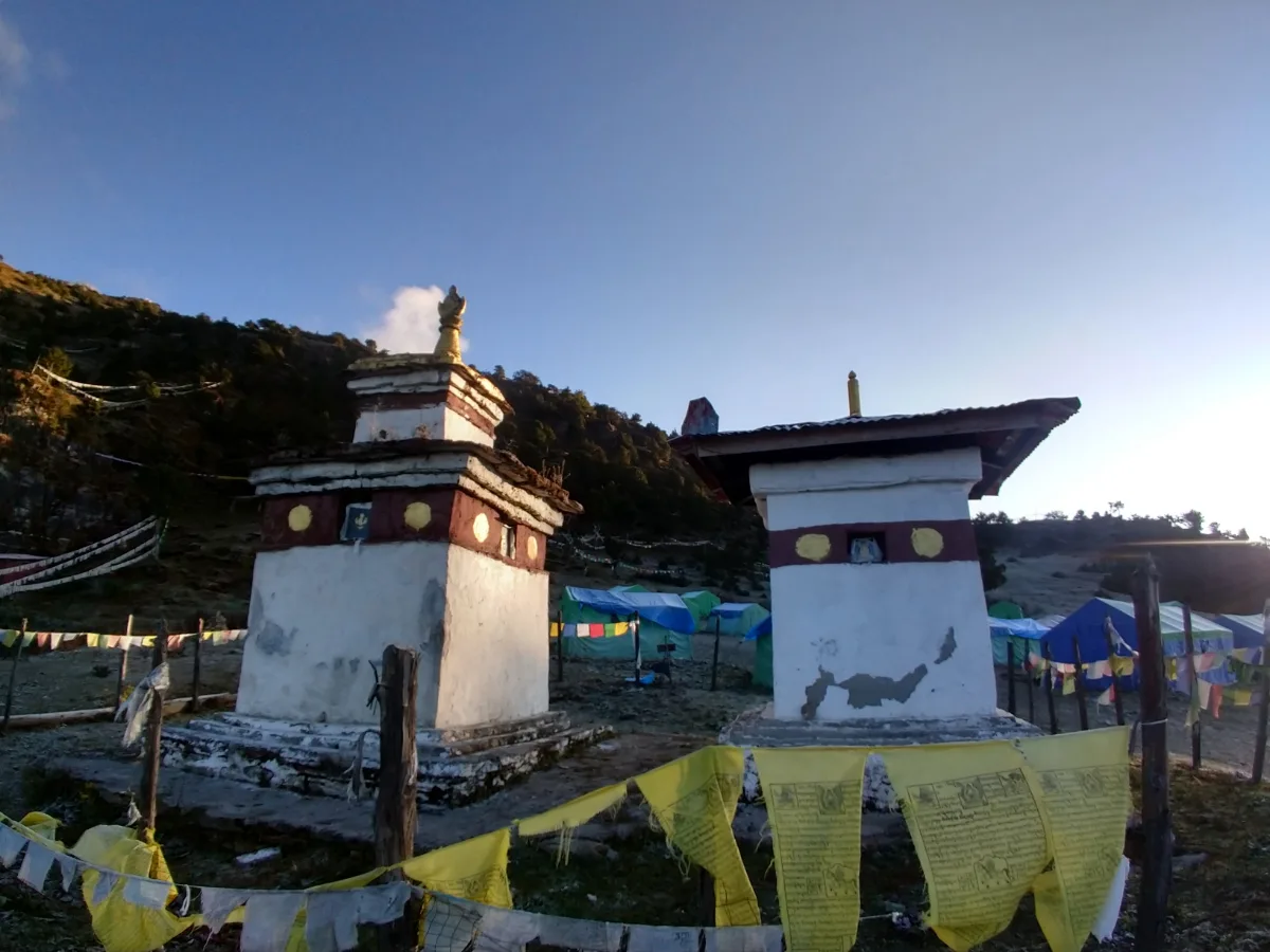 Chortens at Bumdra Camp