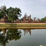 View of Sukhothai, ruins and lake
