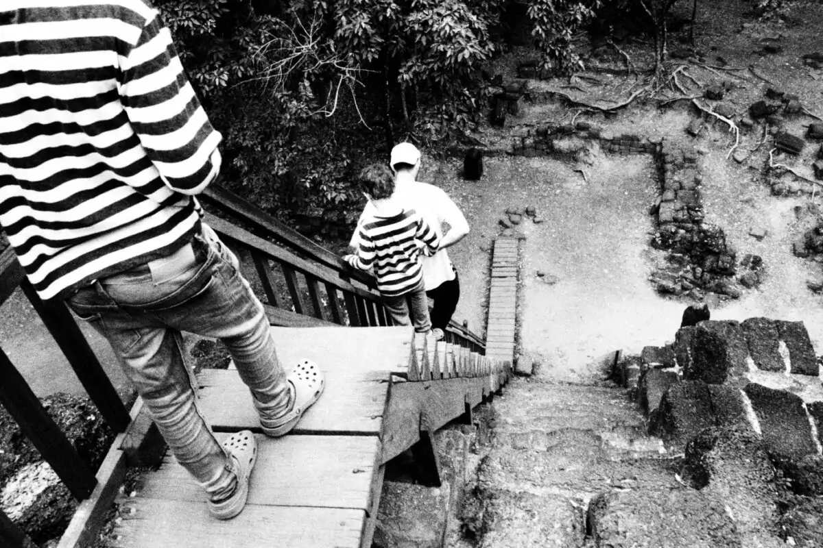 angkor wat with kids climbing