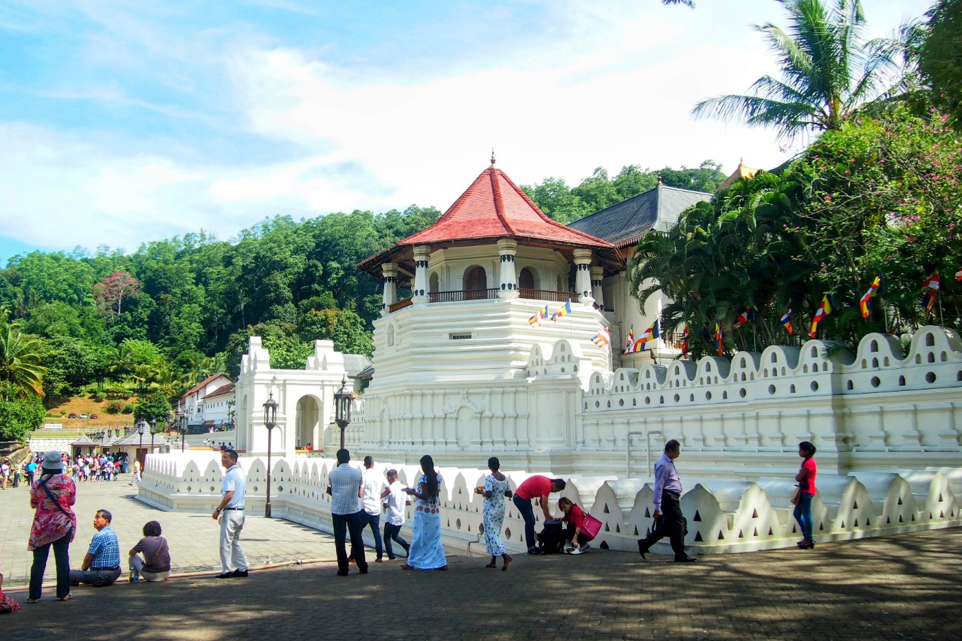 View of the Temple of the Sacred Tooth in Kandy Sri Lanka