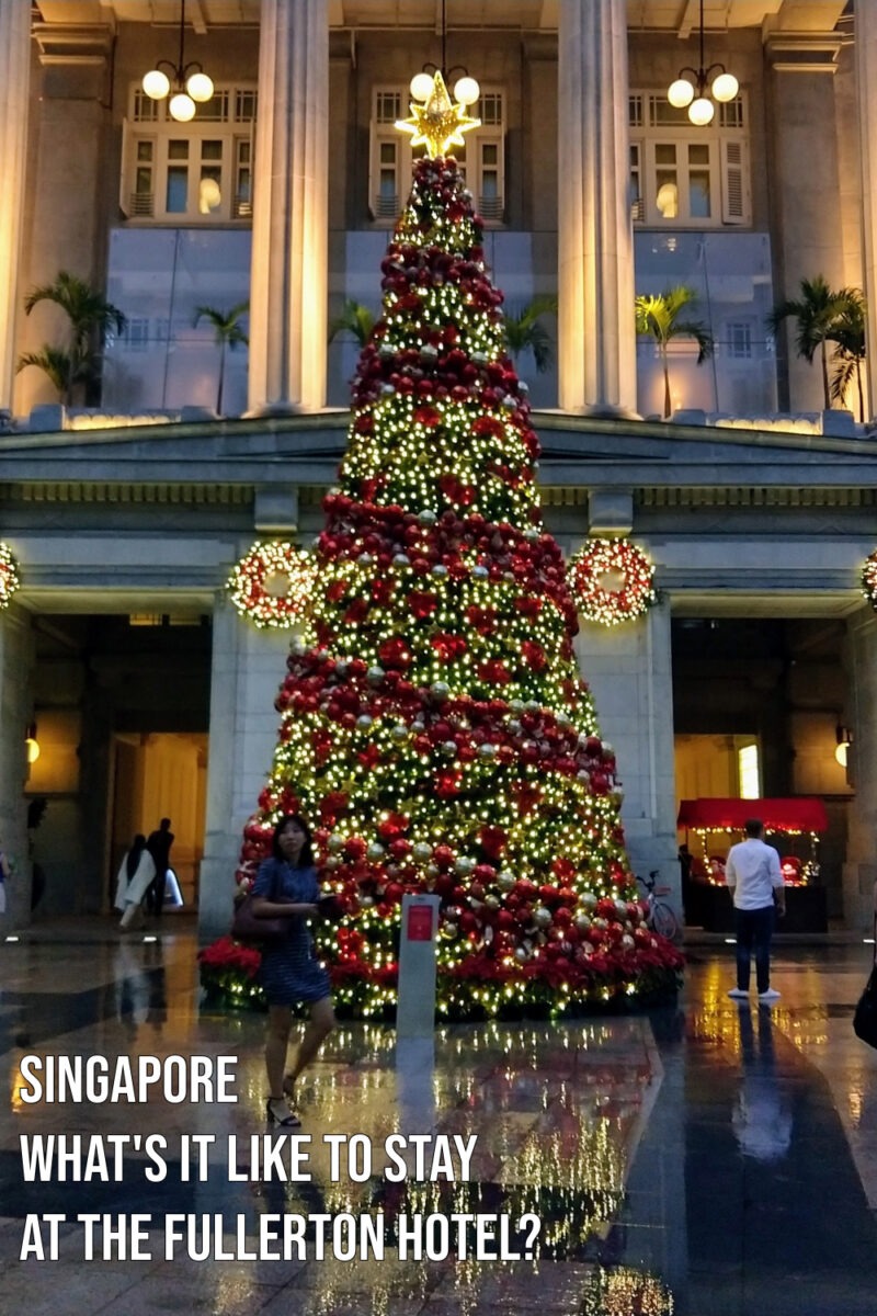 Front of The Fullerton Hotel in Singapore