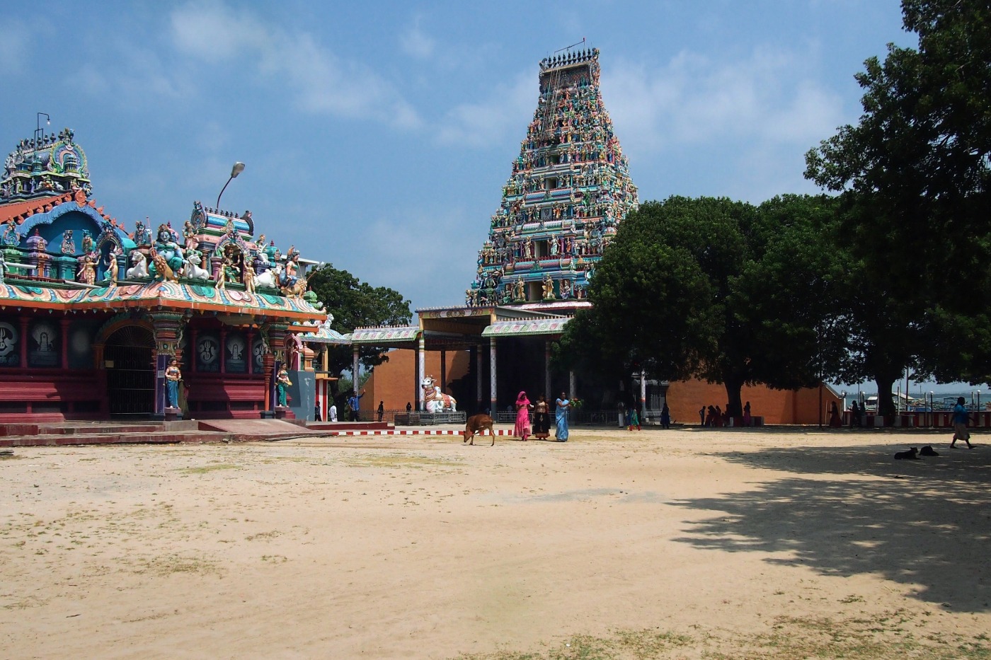 Beautiful Temple with a tall tower in Jaffna