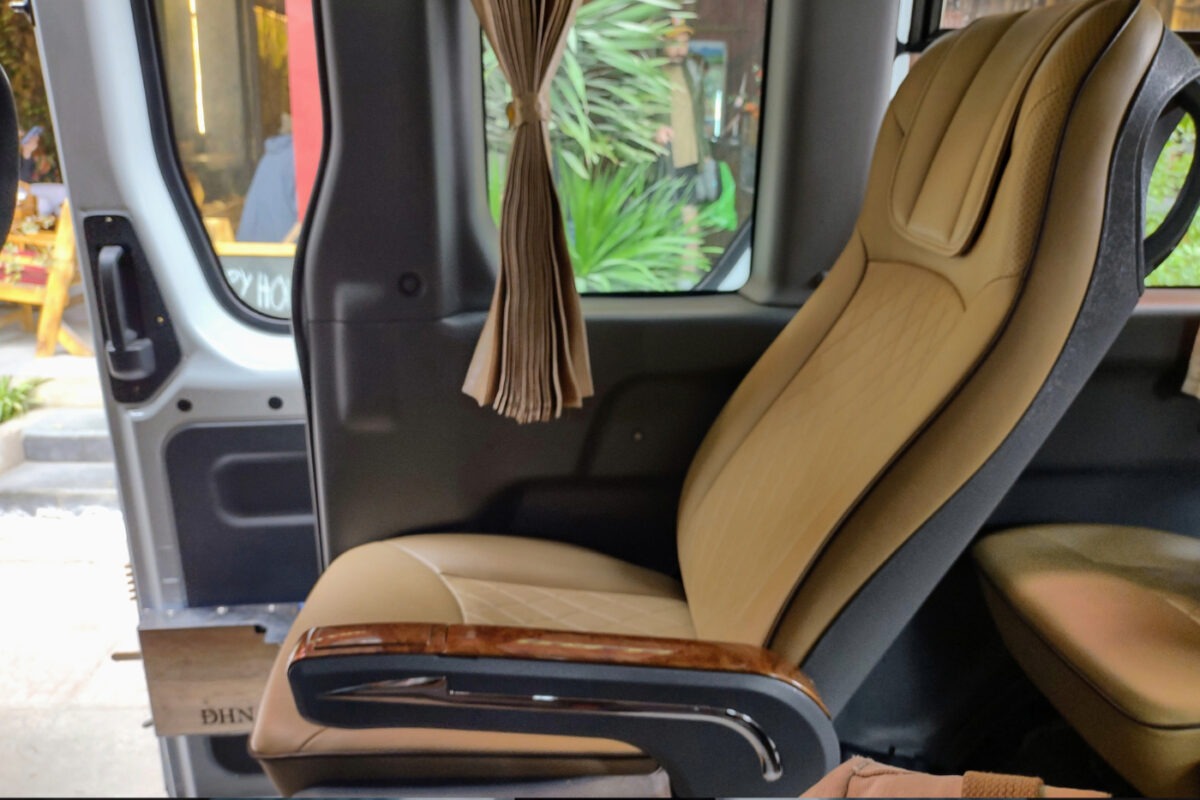 Modern minibus interior in Vietnam