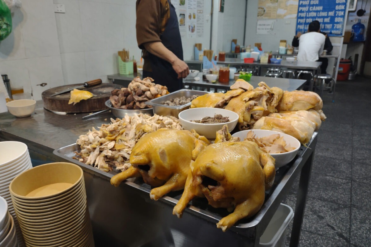 Michelin Guide street food Hanoi, braised chickens on the street.