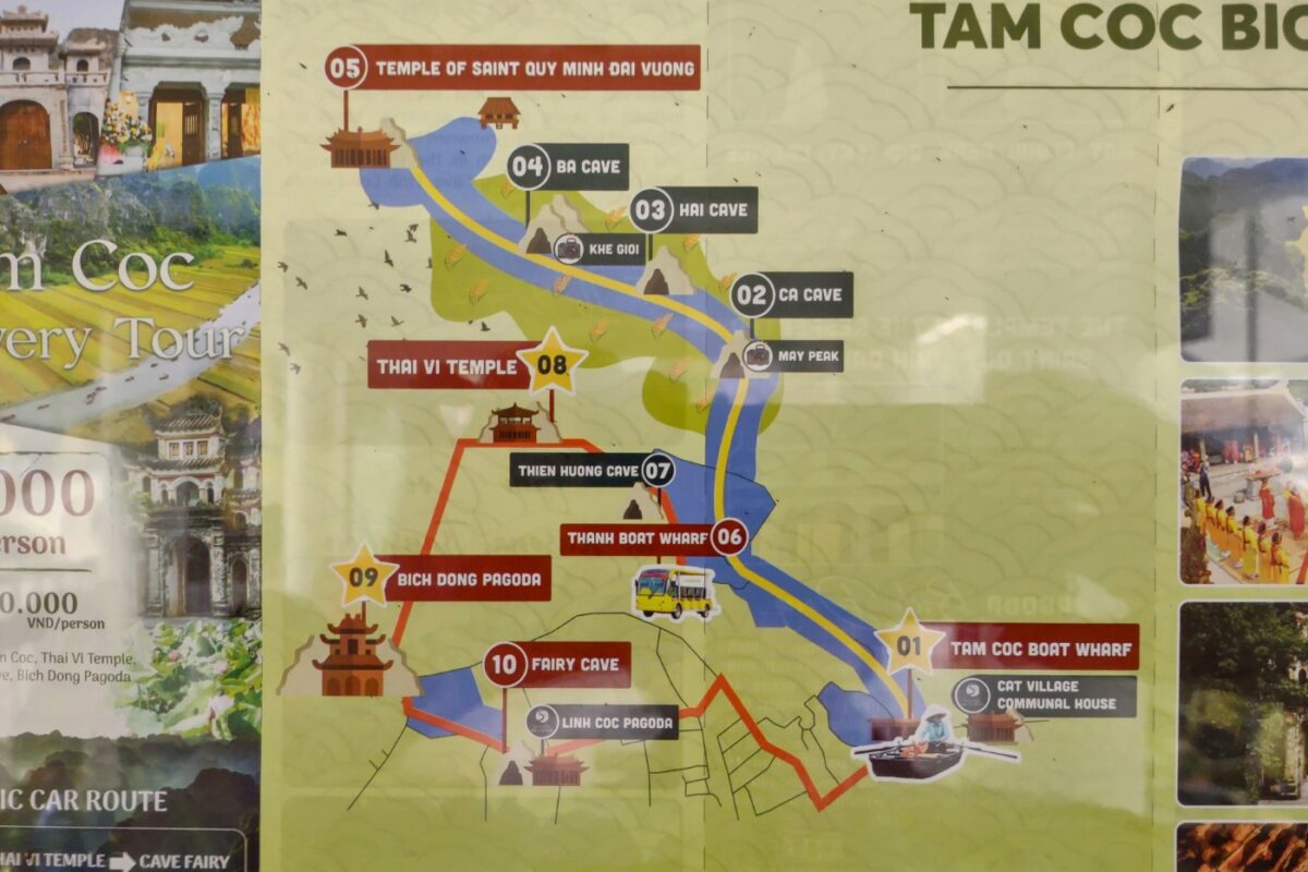 tam coc boat ride map