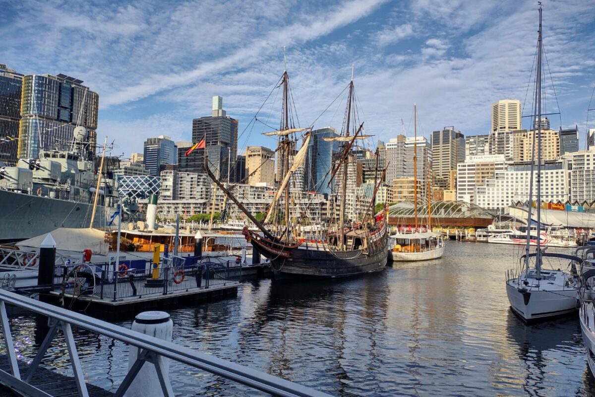 Sydney Darling Harbour with kids view