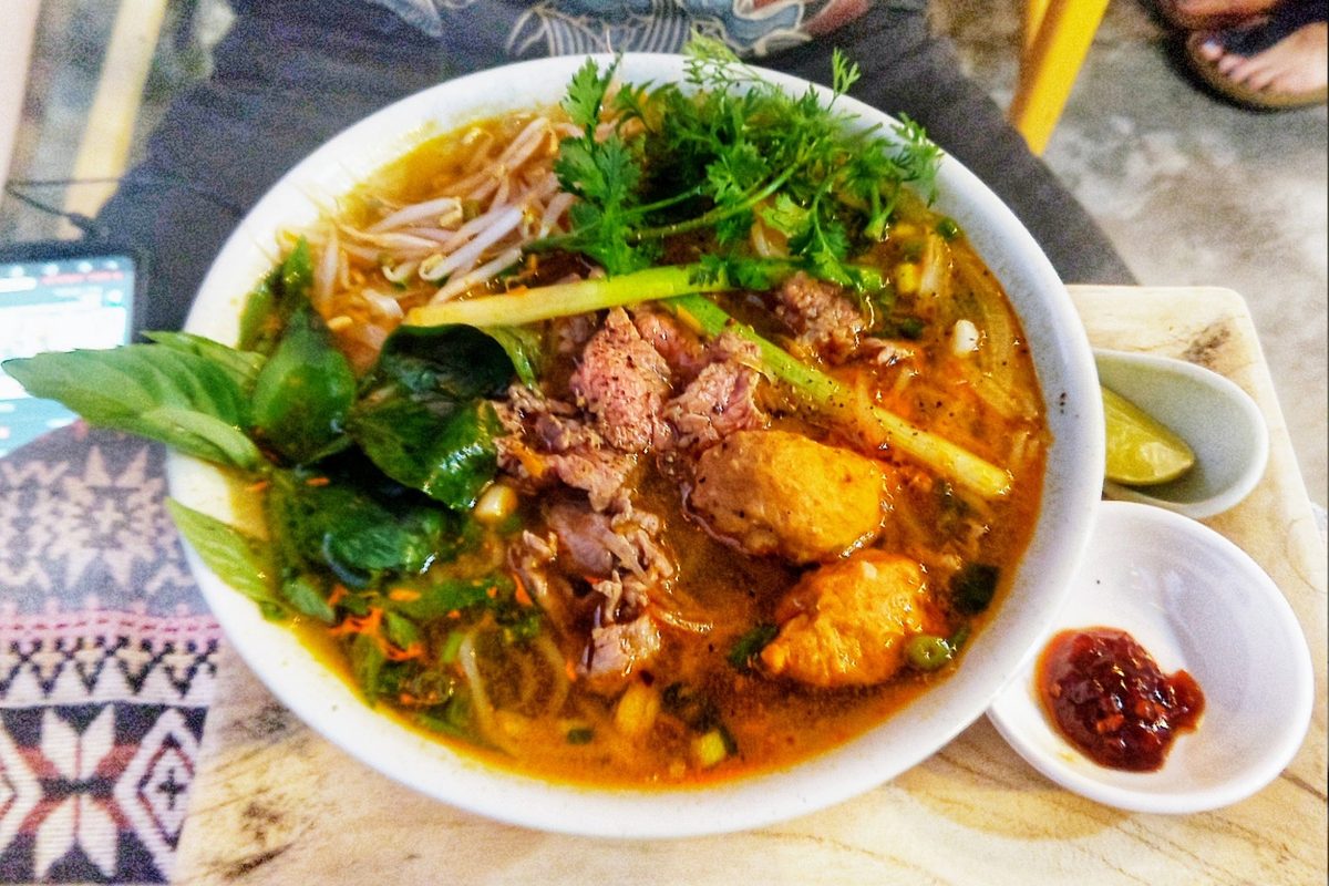Vietnamese food Bun Bo HueVietnamese dish Bun Bo Hue in Vietnam